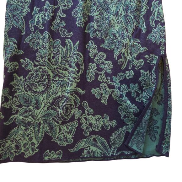 Peruvian Connection Long Knit Sweater Skirt floral pencil sz M Pima Cotton - Picture 3 of 10